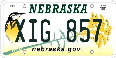 NE license plate XIG857