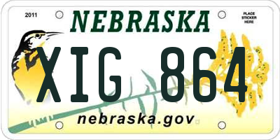 NE license plate XIG864