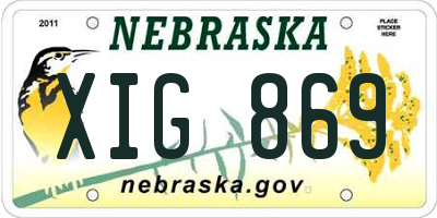 NE license plate XIG869