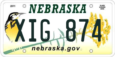 NE license plate XIG874
