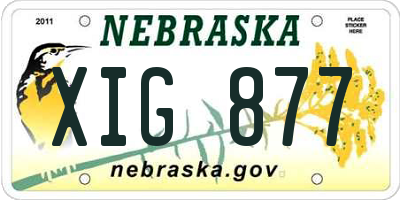 NE license plate XIG877