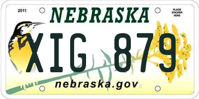 NE license plate XIG879