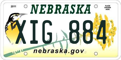 NE license plate XIG884