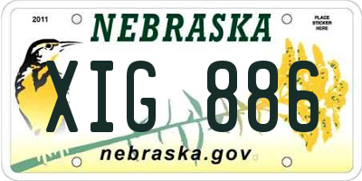 NE license plate XIG886