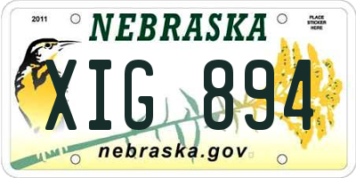 NE license plate XIG894