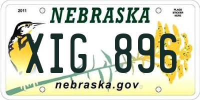 NE license plate XIG896
