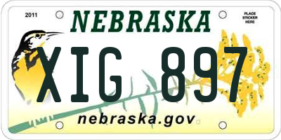 NE license plate XIG897