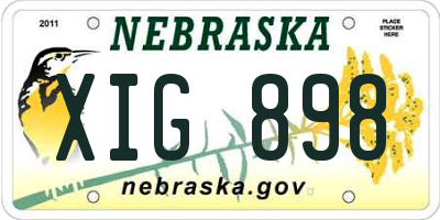 NE license plate XIG898