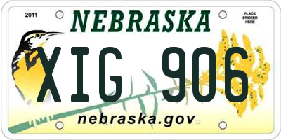 NE license plate XIG906