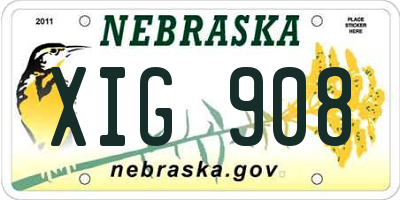 NE license plate XIG908