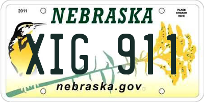 NE license plate XIG911