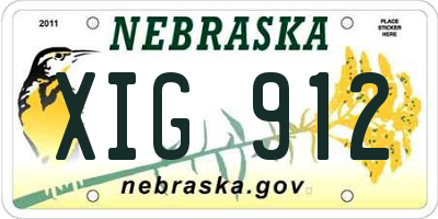 NE license plate XIG912