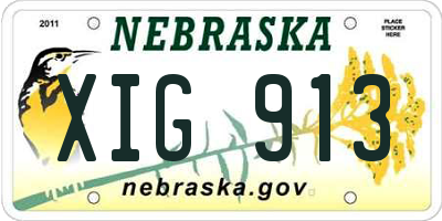 NE license plate XIG913