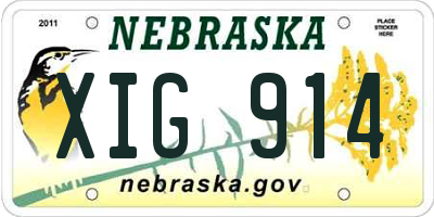 NE license plate XIG914