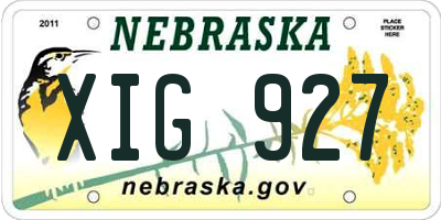 NE license plate XIG927