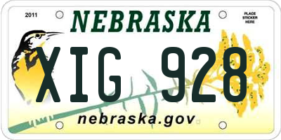 NE license plate XIG928