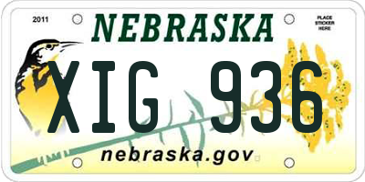 NE license plate XIG936