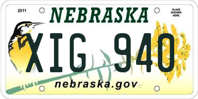 NE license plate XIG940