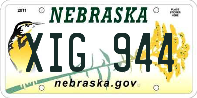 NE license plate XIG944