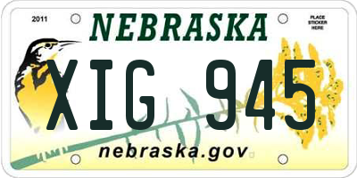NE license plate XIG945