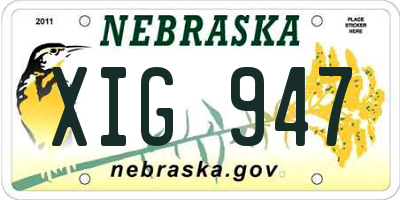 NE license plate XIG947