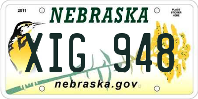 NE license plate XIG948
