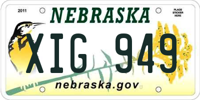 NE license plate XIG949
