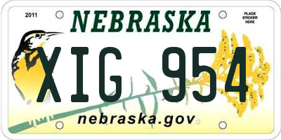 NE license plate XIG954
