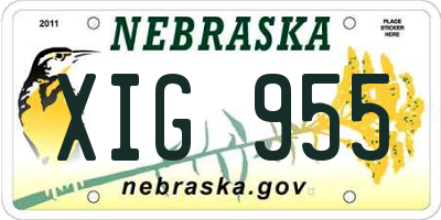 NE license plate XIG955