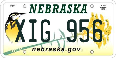 NE license plate XIG956
