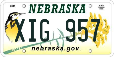 NE license plate XIG957
