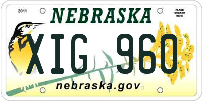 NE license plate XIG960
