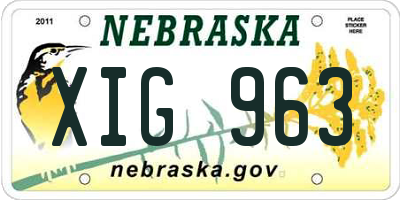 NE license plate XIG963