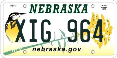 NE license plate XIG964