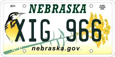 NE license plate XIG966