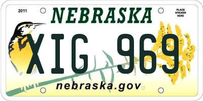 NE license plate XIG969