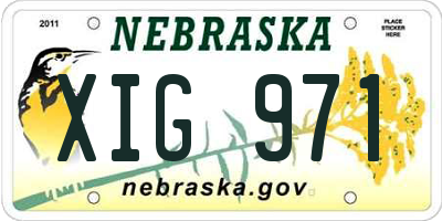 NE license plate XIG971