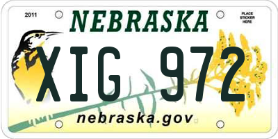 NE license plate XIG972