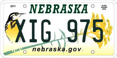 NE license plate XIG975