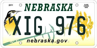 NE license plate XIG976