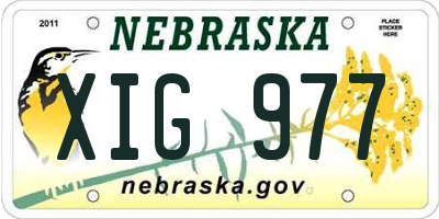 NE license plate XIG977