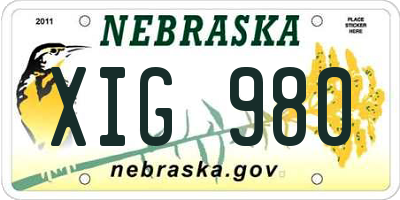 NE license plate XIG980