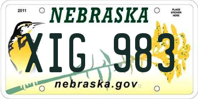 NE license plate XIG983