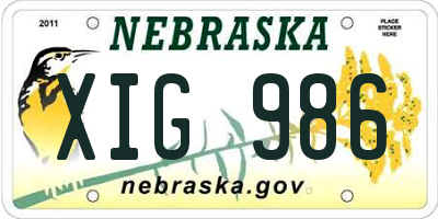 NE license plate XIG986
