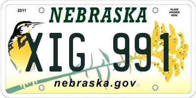 NE license plate XIG991