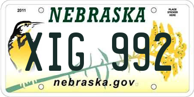 NE license plate XIG992