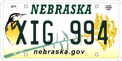 NE license plate XIG994