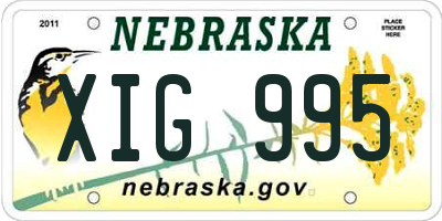 NE license plate XIG995