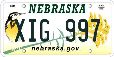 NE license plate XIG997