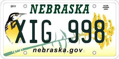 NE license plate XIG998